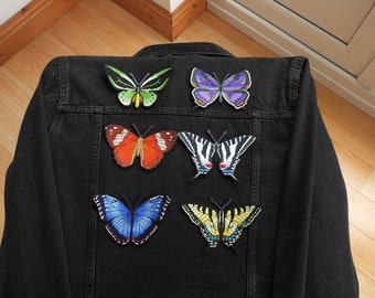 Stunning highly detailed iron-on butterfly patches