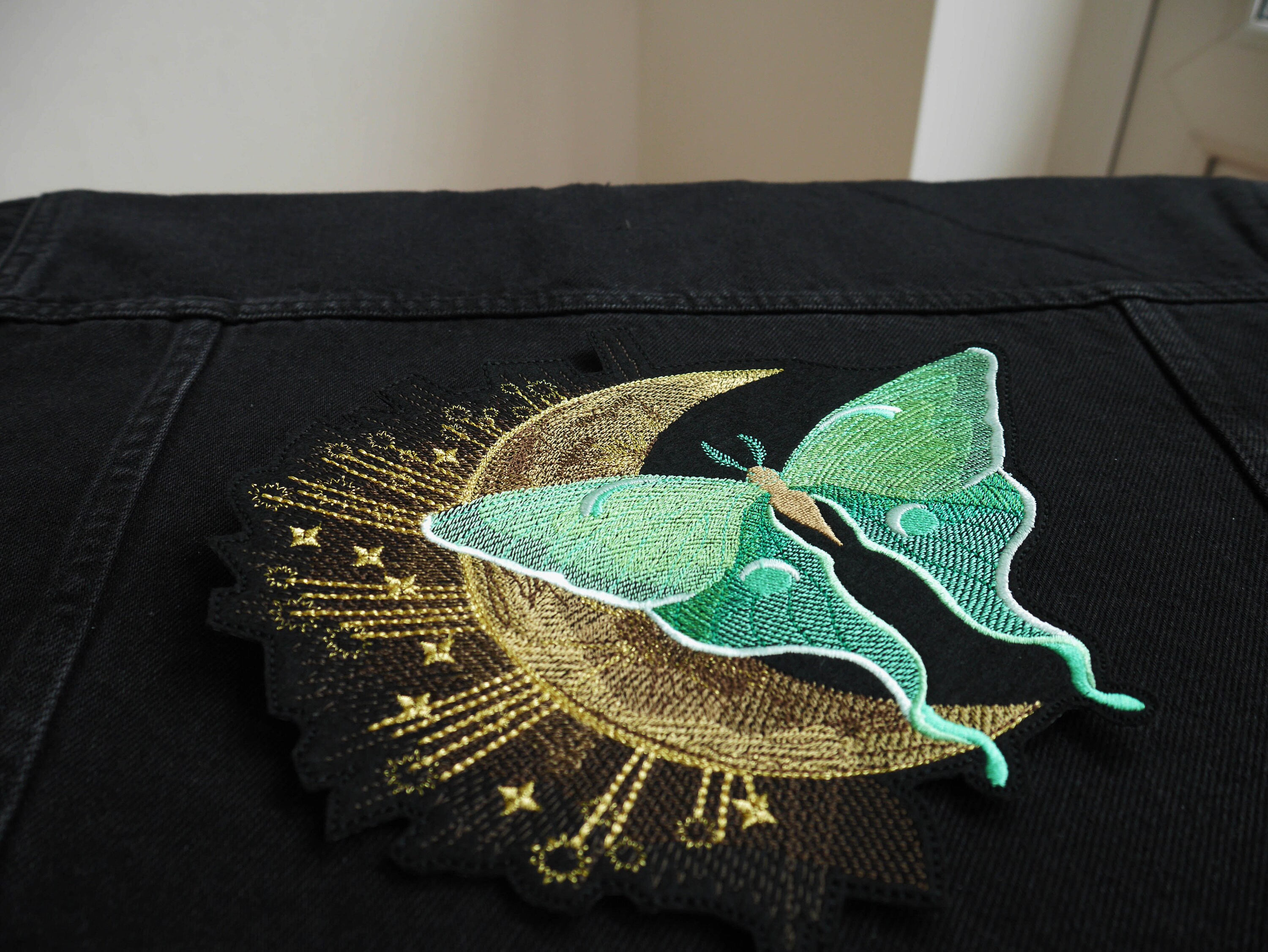 Celestial Luna Moth and Moon Iron-on, Sew-on Embroidery Patch - Etsy
