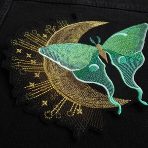 Celestial Luna Motte und Mond Aufnäher zum Aufnähen