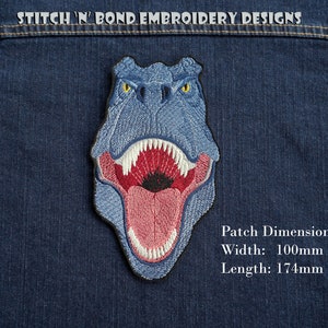 T Rex, Dinosaur, Jurassic Park, Iron on, Sew on, Embroidery Patch