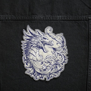 Dragon Iron on Sew on Embroidery Patch Design