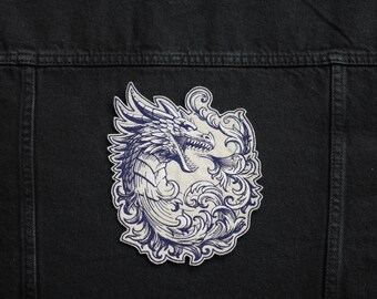 Dragon Iron on Sew on Embroidery Patch Design