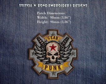 Gear Punk, Iron-on, embroidered patch