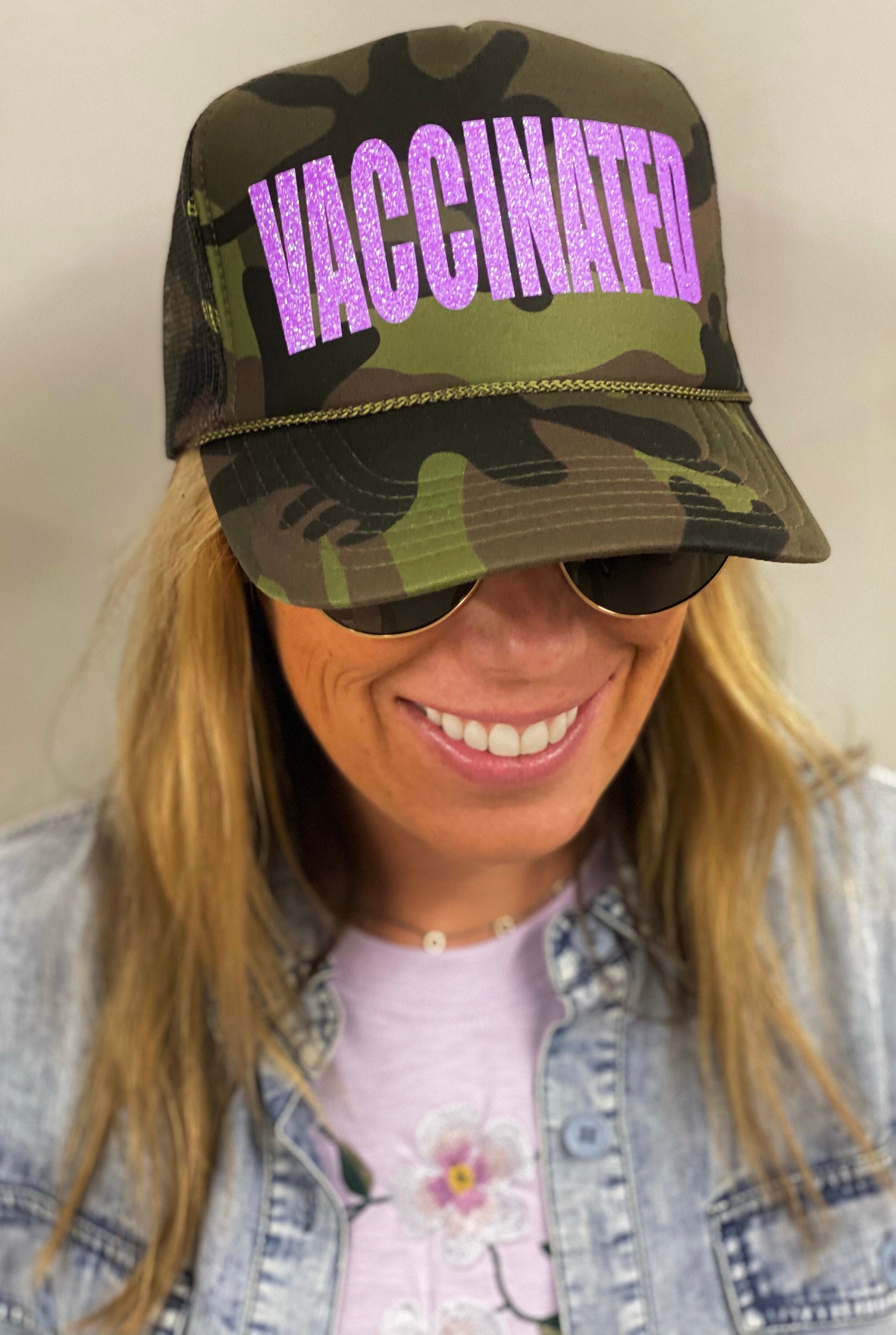 VACCINATED camo trucker