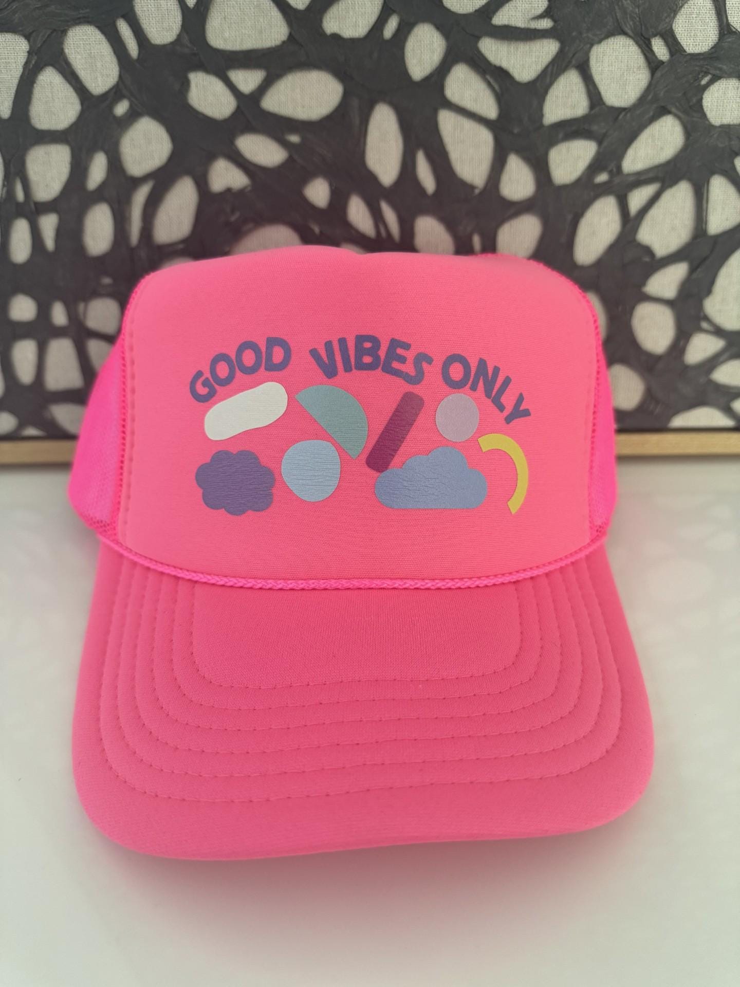 Good Vibes Only - Neon Pink Trucker - Etsy display picture 3