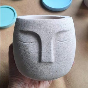 Vaso di cemento, vasi da fiori, fioriera decorativa, fioriera in cemento, stile nordico, vaso in cemento, cemento geometrico, vaso con volto