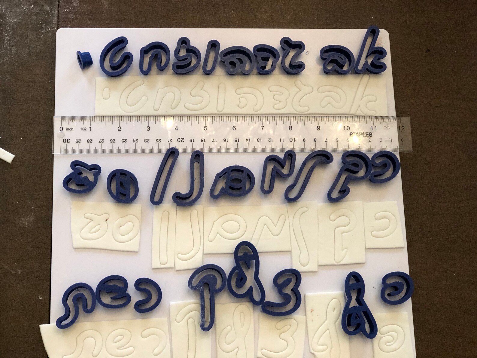 Hebrew SCRIPT Font 27 Fondant Letter Cutter Set Etsy