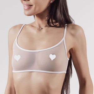 Mesh Bralette Transparent White Bild 1