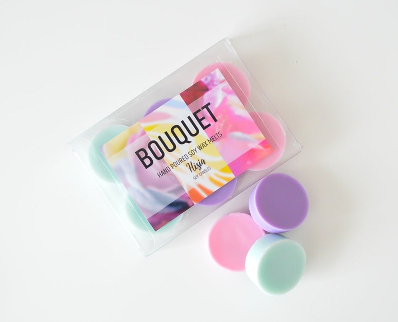 Bouquet: 100% Soy Wax Melt Floral Collection Hand Poured, Assortment of Aromatically Scented Melts image 3