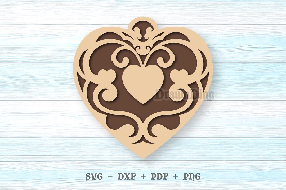 Heart 3d Layered Svg, Heart Mandala Svg, Heart Digital Download Svg Cut ...