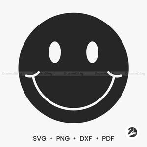 Smiley Face Svg, Happy Smiley Face Funny Svg, Emoji Smiley Face Silhouette Cameo, Smiley Face Cricut Trends Svg, Smiley Png, Dxf, Pdf