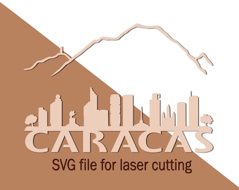 SVG file for laser cutting of the representative silhouette of the city of Caracas and Ávila. Tested on Glowforge