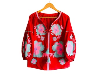 Blossom Blouse - Red/Pink