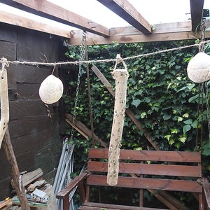 Driftwood and seashell garland or swag with a nautical seaside theme, using Cornish driftwood and shells. image 5