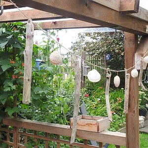 Driftwood and seashell garland or swag with a nautical seaside theme, using Cornish driftwood and shells. image 3