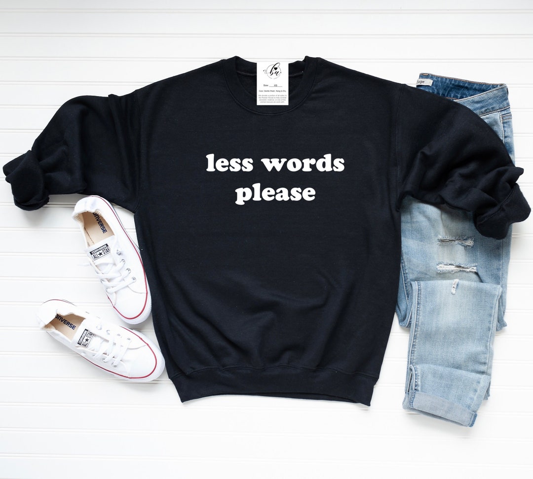 Less Words Please Cozy Crew Neck Sweater - Etsy