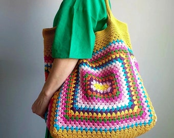 bolso de crochet Grandma square personaliza tu estilo