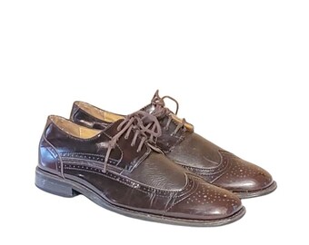 Vintage Marco Vittorio Brown Leather Wingtip Oxford Shoes  display picture 1