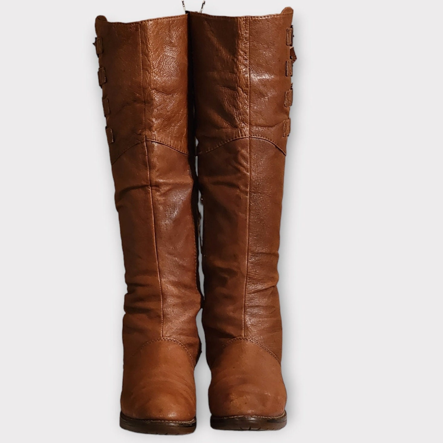 Women Vintage Leather Brown Tall Riding Boots by Steve Madden Size 7M Etsy