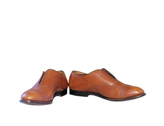 Men Vintage Brown Leather Oxfords By Oscc Bespoke… - image 7