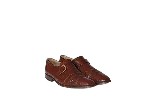 Men Vintage Leather Brown Dress Shoes By Stacy Ad… - image 1