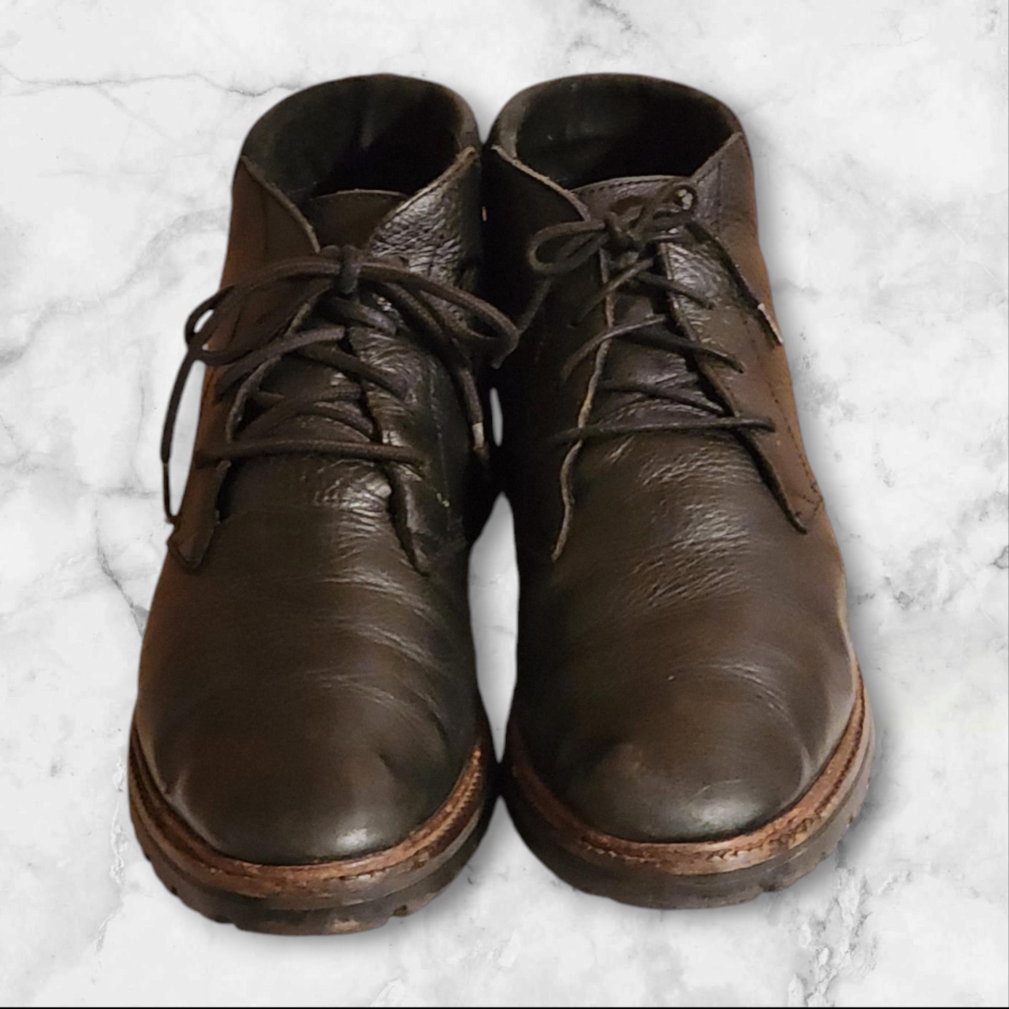 Men Vintage Leather Black Ankle Boots by Lacoste Size 11.5  display picture 3