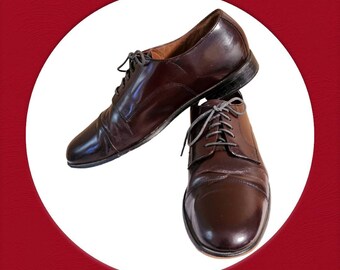 Vintage Bostonian Leather Cap Toe Oxfords, Burgundy Dress  display picture 3