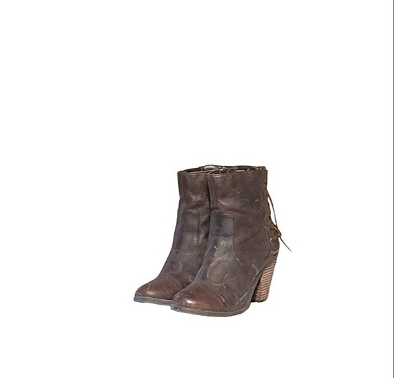 Back zipper vintage lace up boots online