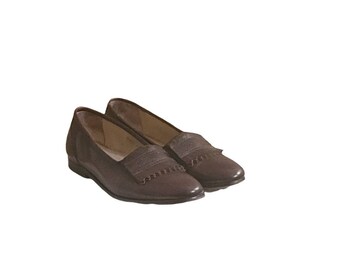 Vintage Nino Rossi Brown Leather Lace up Dress Shoes, Men display picture 2