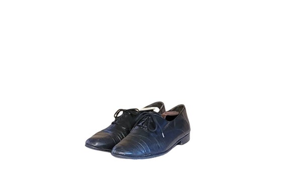 Men Vintage Black Leather Lace Up Shoes By Stacy … - image 2