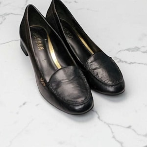 Vintage 1990s Polo Ralph Lauren made in Italy black leather loafers Vintage 1990s Polo Sport Ralph Lauren Slip On Loafer Leather  main image 3