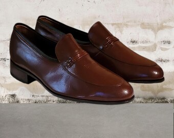 Men Vintage Leather Brown Loafers By Florsheim Size 8D