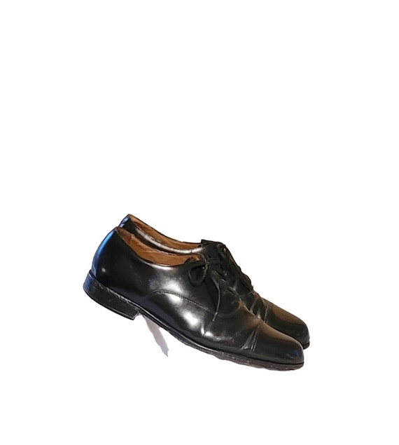 Men Vintage Black Leather Cap Toe Shoes By Boston… - image 6