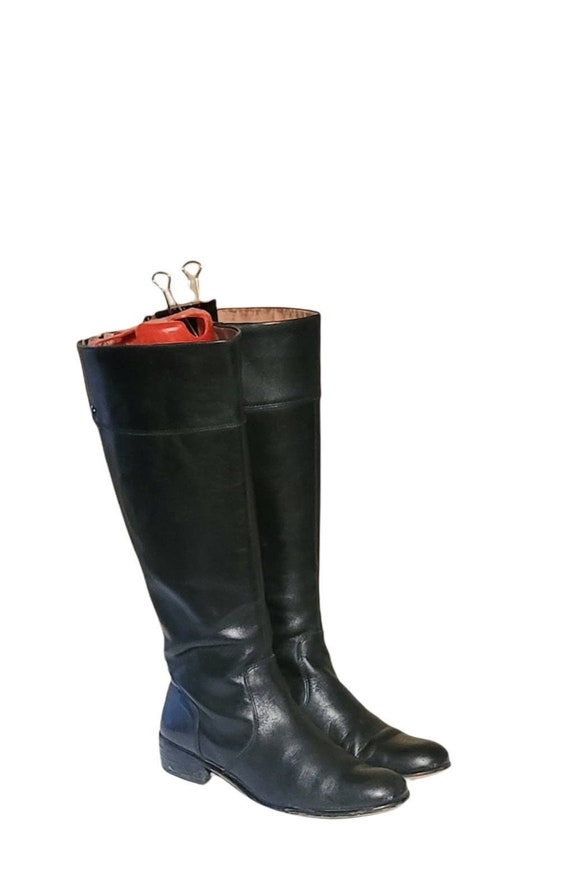 Women Vintage Leather Black Tall Riding Boots by Corso Como - Etsy