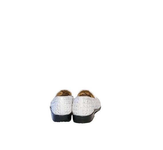 Women Vintage Leather White Woven Loafers By Ipan… - image 4