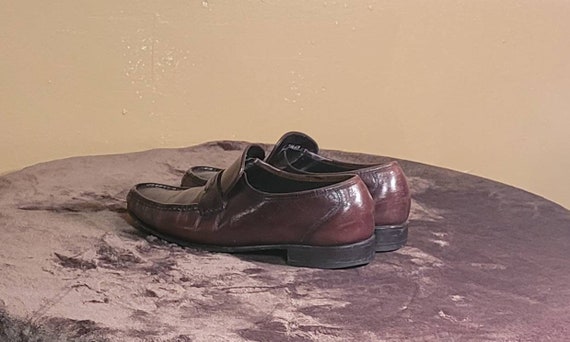 Men Vintage Burgundy Leather Loafers By Florsheim… - image 6
