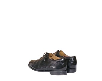 Vintage Bostonian Black Leather Wingtip Dress Shoes, Men display picture 3