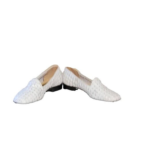 Women Vintage Leather White Woven Loafers By Ipan… - image 7