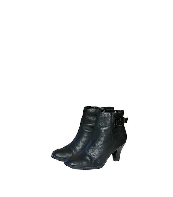 Women Vintage Leather Black Ankle Boots By St Joh… - image 2