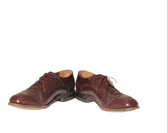 Vintage Men Burgundy Lace up Dress Shoes by Executive  display picture 1