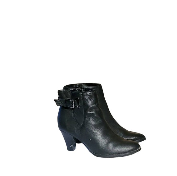 Women Vintage Leather Black Ankle Boots By St Joh… - image 5