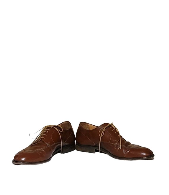 Men Vintage Brown Leather Lace Up Shoes By Nino R… - image 8