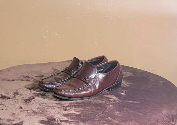 Men Vintage Burgundy Leather Loafers By Florsheim… - image 8