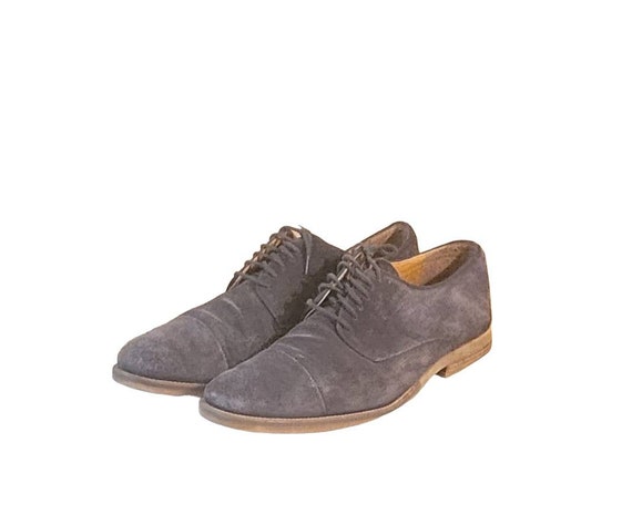 Men Vintage Navy Blue Suede Oxfords by Alfani Size 13m/men  display picture 3