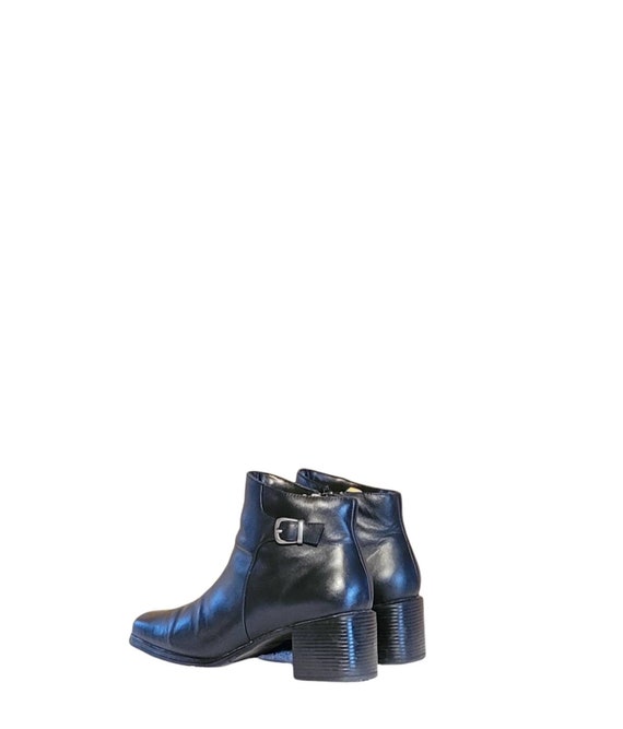 Women Vintage Leather Black Ankle Boots By Predic… - image 3