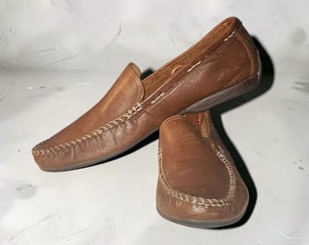 FRYE Lewis Venetian Driving Shoe Men's Size 13D  Cognac Made in Mexico