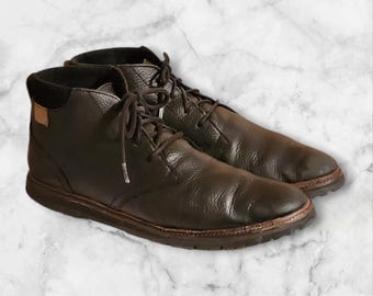 Botines negros vintage de piel para hombre de Lacoste, talla 42.