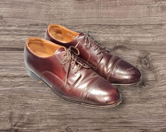 Bostonian Shoe Mens Size 11.5 D Burgandy Impressions Cap Toe  display picture 3