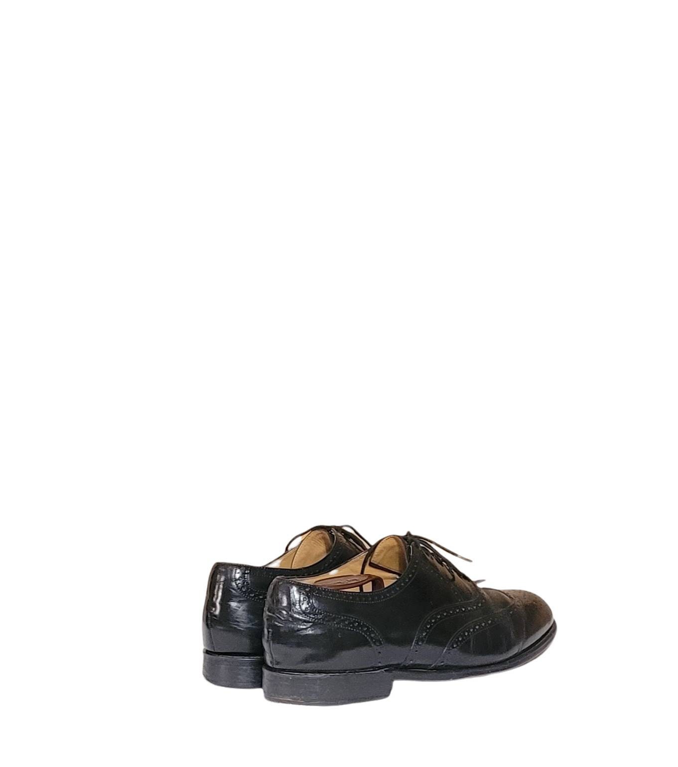 Vintage Bostonian Black Leather Wingtip Dress Shoes, Men display picture 1