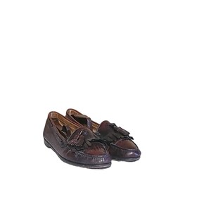 Men Leather Vintage Tassel Burgundy Loafers by G.H.BASS and  display picture 3